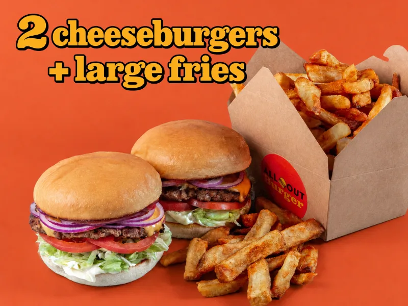 Two cheeseburgers and a large order of fries